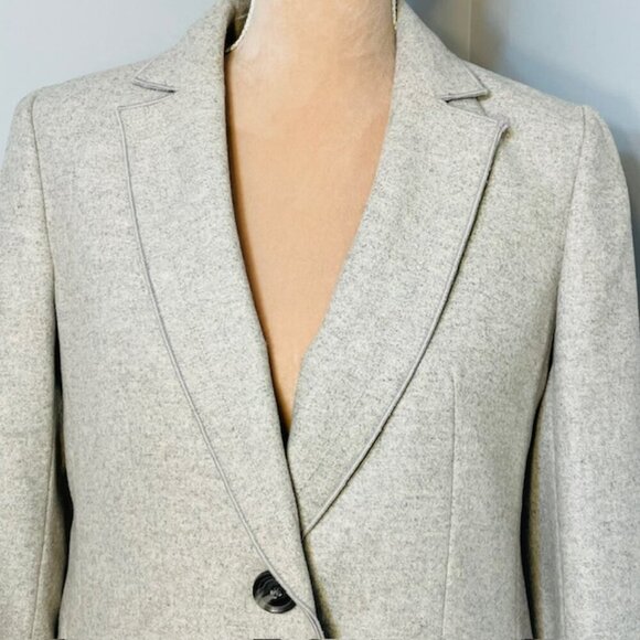 Banana Republic X Mario Bellucci Italian Wool Melton Grey Car Coat 6 Petite - Picture 5 of 15